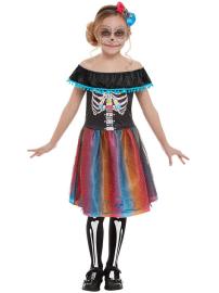 Day of the Dead Girl Kjole Barn Medium