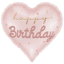 Folieballong Hjerte Happy Birthday
