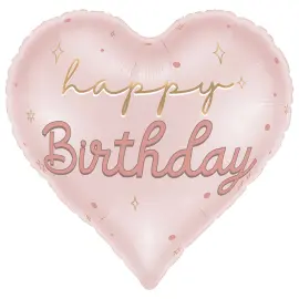 Folieballong Hjerte Happy Birthday