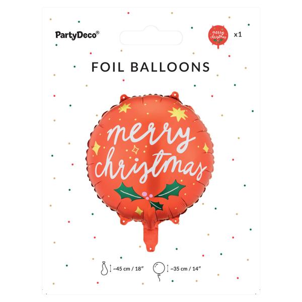 Rund Folieballong Merry Christmas
