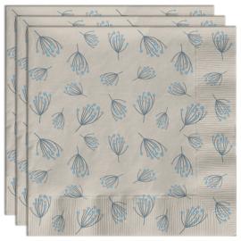 Papirservietter Blomstring Beige/Blå 20-pakning