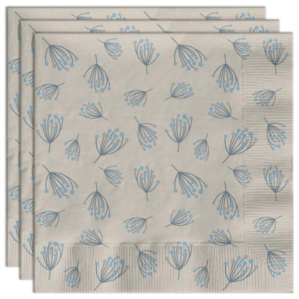 Papirservietter Blomstring Beige/Blå 20-pakning