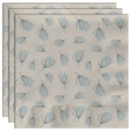 Papirservietter Blomstring Beige/Blå 20-pakning