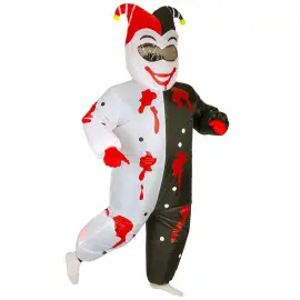 Oppbl&aring;sbart Kostyme Blodig Joker