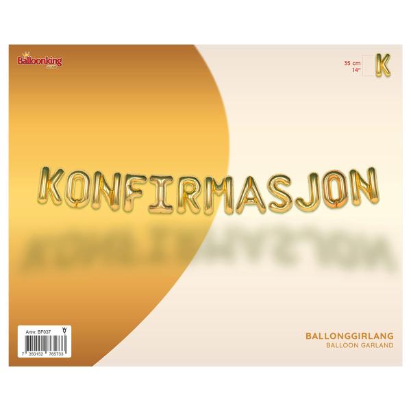 Ballonggirlander Konfirmasjon Gull