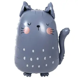 Folieballong Gr&aring; Katt