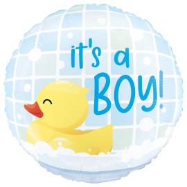 It's a Boy med Badeand Rund Folieballong