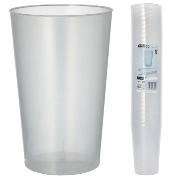 Plastglass Gjenbrukbare 50cl 30-pakning