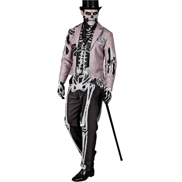 Skjelettdrakt med Frakk & Maske