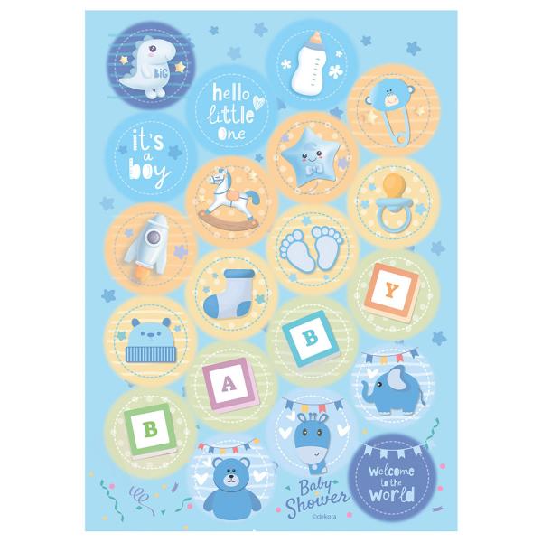 Kakebilder Babyshower Blå