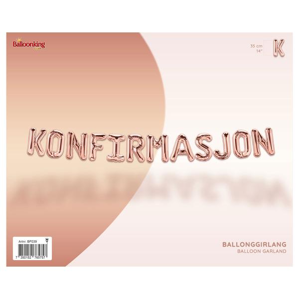Ballonggirlander Konfirmasjon Rosegull