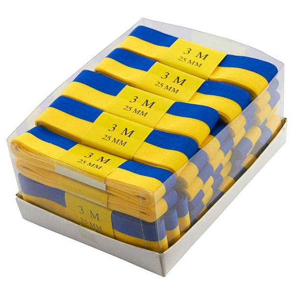 Pyntebånd Blått og Gult 25 mm