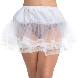 Hvit Underskjørt med Blondekant