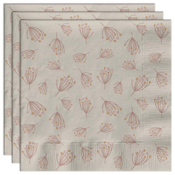 Papirservietter Blomstring Beige/Rosa 20-pakning