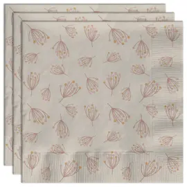 Papirservietter Blomstring Beige/Rosa 20-pakning