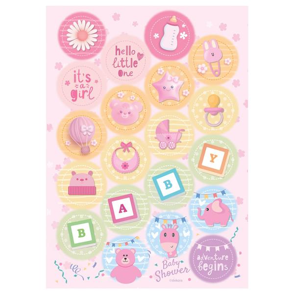 Kakebilder Babyshower Rosa