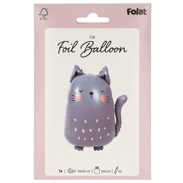 Folieballong Grå Katt