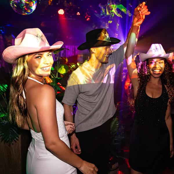 Cowboyhatt med Stjerne Lyserosa