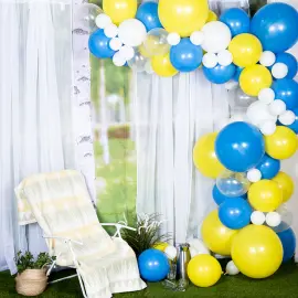 Ballongbue Sett Gul/Bl&aring;/Hvit