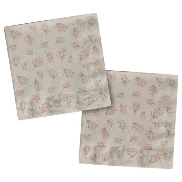 Papirservietter Blomstring Beige/Rosa 20-pakning