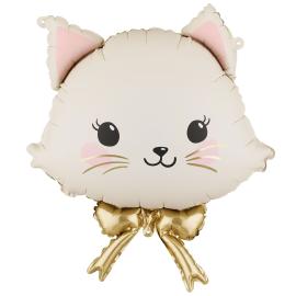 Folieballong Katt med Sl&oslash;yfe 50 x 60 cm