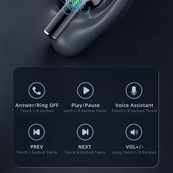 Headset med Ladeetui T29 Pro Svart & Rødt