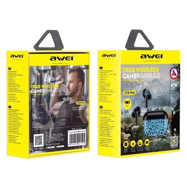 Headset med Ladeetui T29 Pro Svart & Rødt