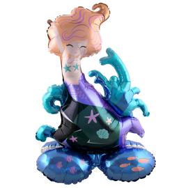 Folieballong Havfrue St&aring;ende 55 x 80 cm
