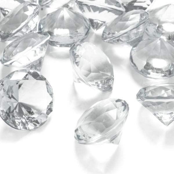 Diamantkonfetti Stor Transparent