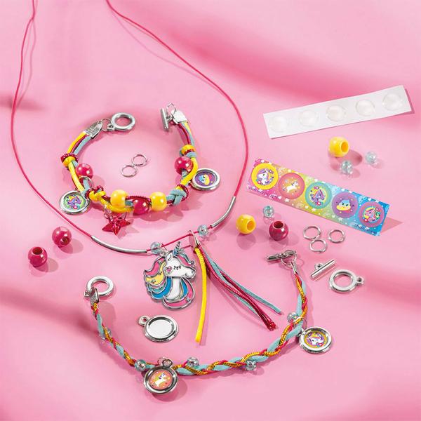Diamond Painting og Charm Bracelet Sett Enhjørning