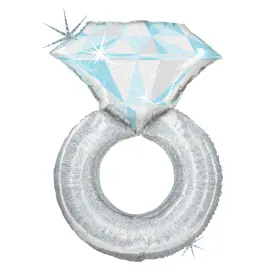 Diamantring Holografisk Folieballong
