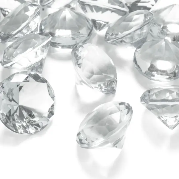 Diamantkonfetti Stor Transparent