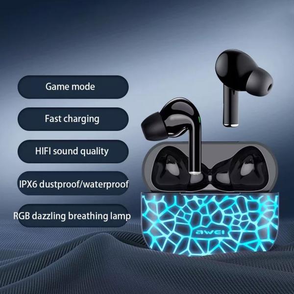 Headset med Ladeetui T29 Pro Svart & Rødt