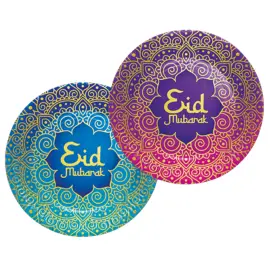 Eid Mubarak Papptallerkener 23 cm 8-pakning