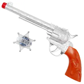 Cowboyrevolver med Sheriffstjerne S&oslash;lv