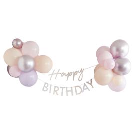 Happy Birthday Ballonggirlander Pastell