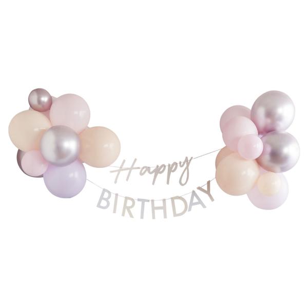 Happy Birthday Ballonggirlander Pastell