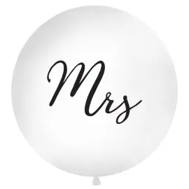 Mrs Gigantisk Latexballong Hvit og Svart