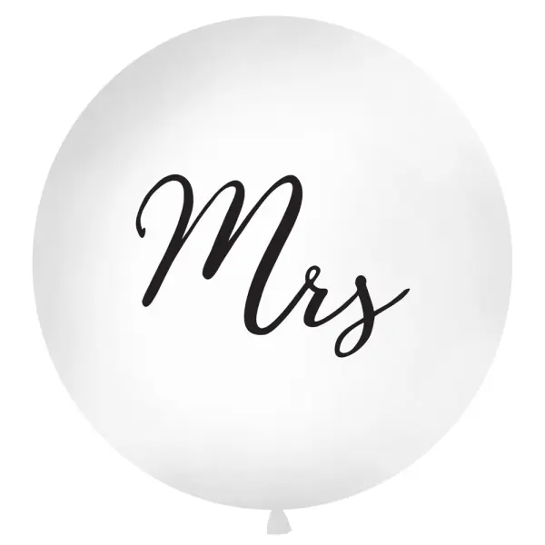 Mrs Gigantisk Latexballong Hvit og Svart