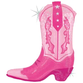 Folieballong Rosa Cowboystøvel