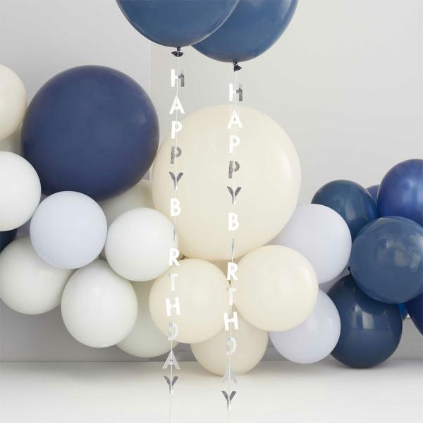 Happy Birthday Ballongsnor Sølv