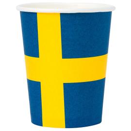 Pappkopper Svenske Flagg 8-pakning