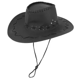 Deluxe Cowboyhatt med Snor Svart