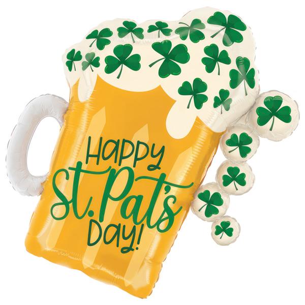 Ølglass Folieballong Happy St. Pat's Day!