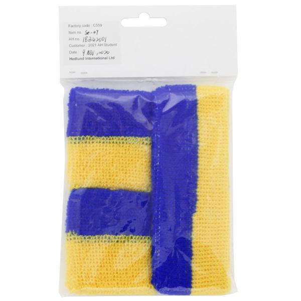 Svettebånd Blå/Gul 3-pakning