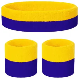 Svetteb&aring;nd Bl&aring;/Gul 3-pakning