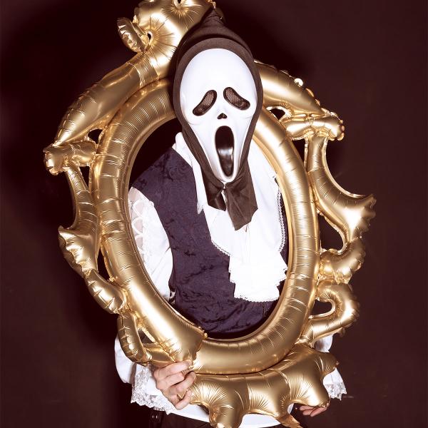 Spøkelsesmaske med Stoffbakside