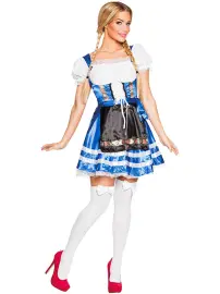 Dirndl Kjole Kostyme Bl&aring;