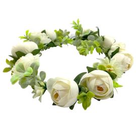 Blomsterkrans med Hvite Peoner