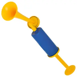 Signalhorn med Luftpumpe Bl&aring;gul
